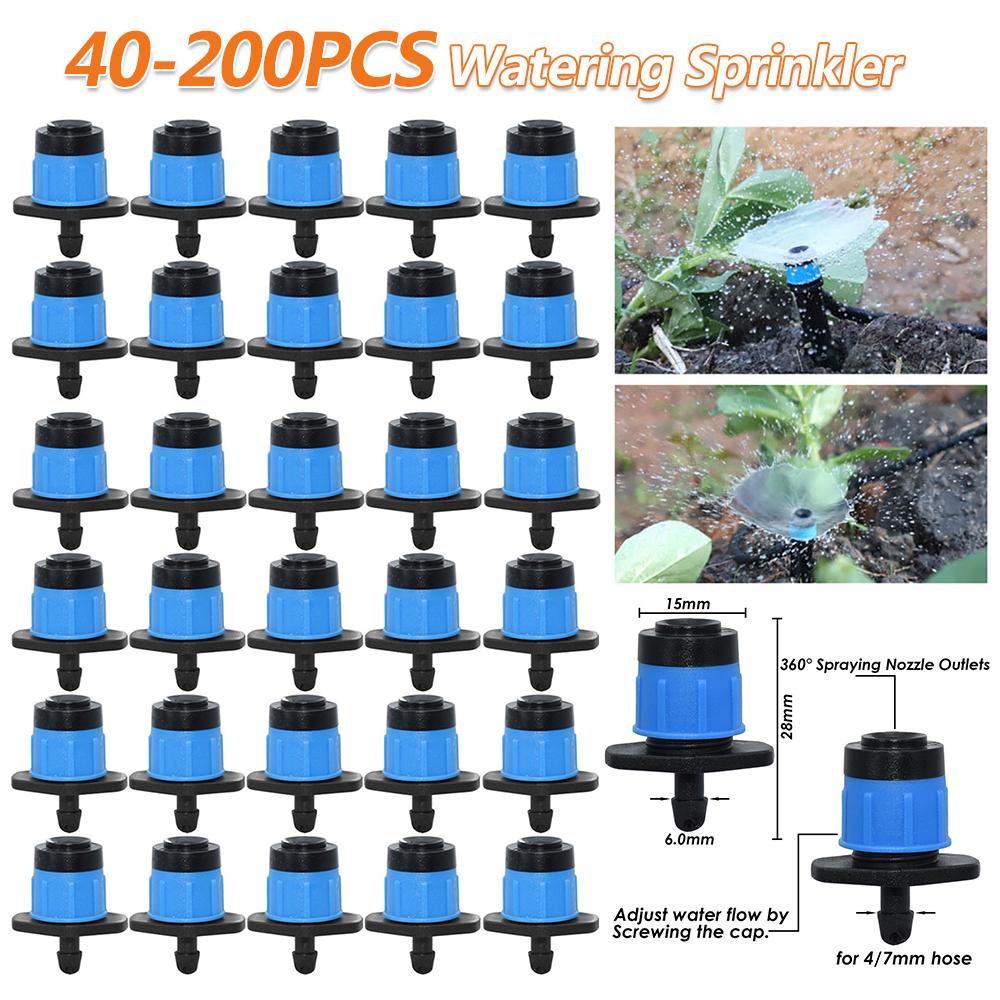 40-200Pc Garden Adjustable Nozzle Drip Irrigation Watering Sprinkler Automatic Watering 4/7mm Hose For Garden Farming Flower Law