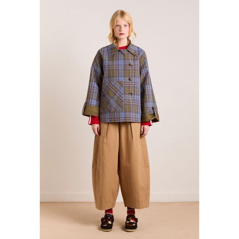 Za Autumn and Winter New Arrivals Women's Clothing Zr European and American Style Fashionable Simple British Plaid Reversible Lapel Scarf Coat