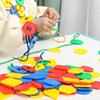 70 Pcs  Toy - Geometric Shaped Large Beads for Kids Crafts, Preschool Activities and Daycare Toys - Autism Learning Materials and Fine Motor Skills To