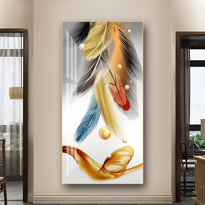 Poster e stampe di piume di lusso astratte, dipinti su tela colorati nordici, quadri artistici da parete per soggiorno, casa, veranda, arredamento