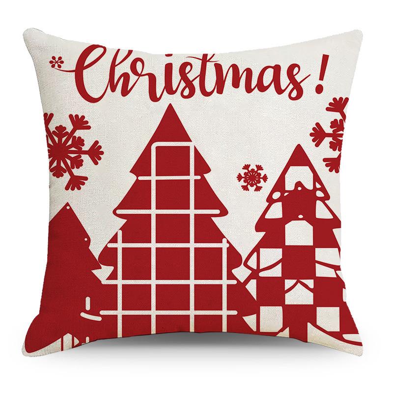 Christmas Linen Pillowcase: Home Sofa Decor & Car Lumbar Support Cushion Cover