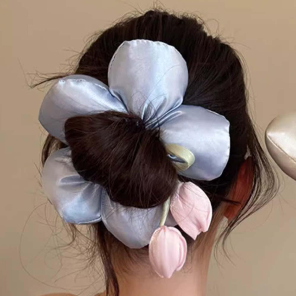 Oversize Tulip Big Hair Rope Elastic Exaggerated Hair Ring Trendy Large Hair Scrunchies  Women