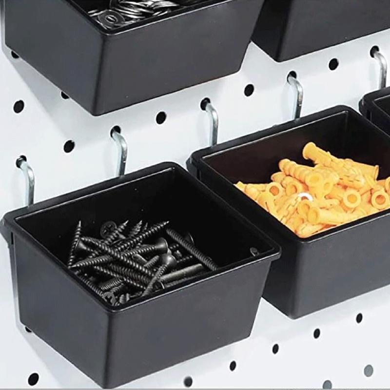 Efficient Pegboard Storage Bins with Hook and Labels Practical Peg Board Basket Effective Hardware Storage Solution