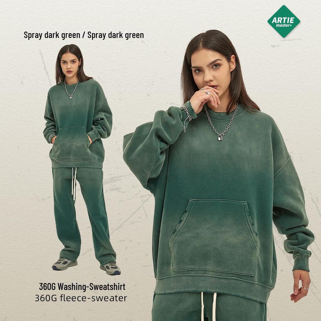 ARTIE Men's 2023 Fall/Winter Spray-Dyed Washed Sweater & Pants Set