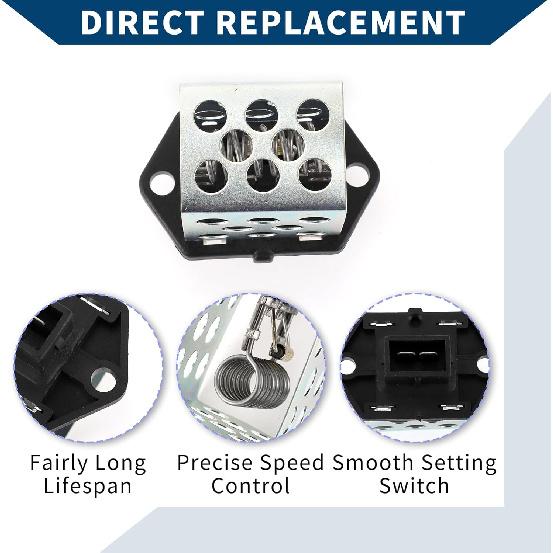 No.F5RZ8L603AC HVAC Blower Motor Resistor for Ford Contour 1995-2000 Radiator Fan Resistor Heater Blower Resistor Metal ABS 1 Pcs Black