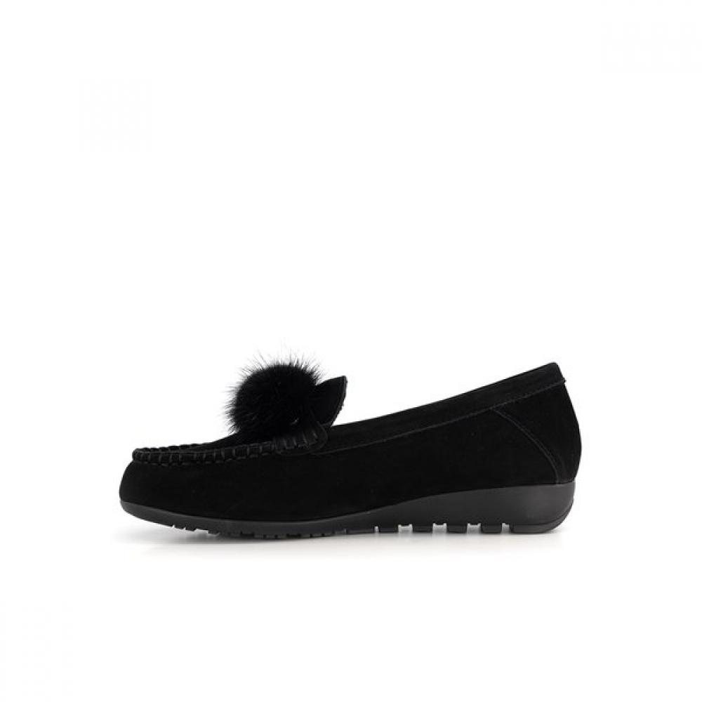 Vainer Women S Comfort Fur Loafer Black 322f0v1ba