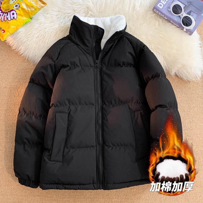 

Мужская куртка с подкладкой зимняя утолщенная и бархатная теплая куртка с подкладкой мужская красивая с воротником-стойкой зимняя короткая куртка с подкладкой XXXL чёрный