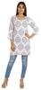 Moomaya Womens Tops Rayon Block Print Tunic 3 4th Sleeve Tunic Summer Blouse