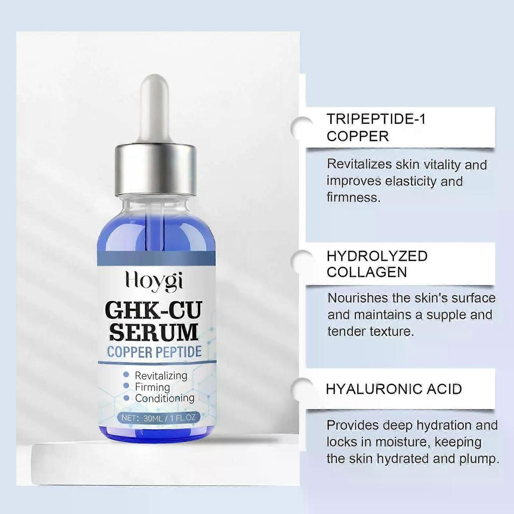 Copper Peptides Serum for Face Firming, Rejuvenating, Collagen Enhancing with GHK-Cu and Hyaluronic Acid Anti Aging Serum for Face