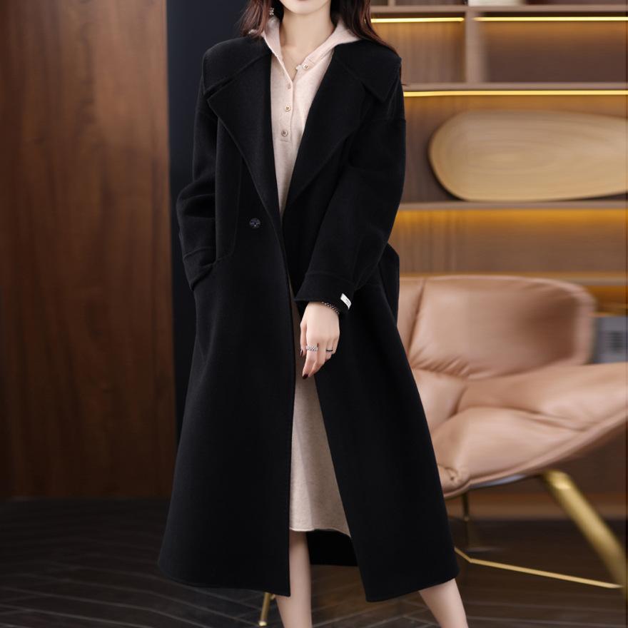 Double-sided Wool Fur Coat for Women's New Autumn and Winter Extended Lapel Fur Coat for Women