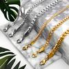 Stainless Steel Embossed Cuban Chain Necklace Men's Titanium Steel Encrypted Embossed NK Chain