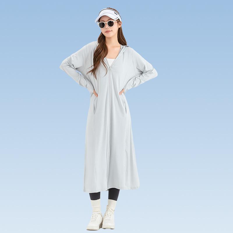 Sunscreen Clothing Women's 1011 Summer New UV Protection Ice Silk Dress Color Printing Long Sunscreen Clothing Long Dress