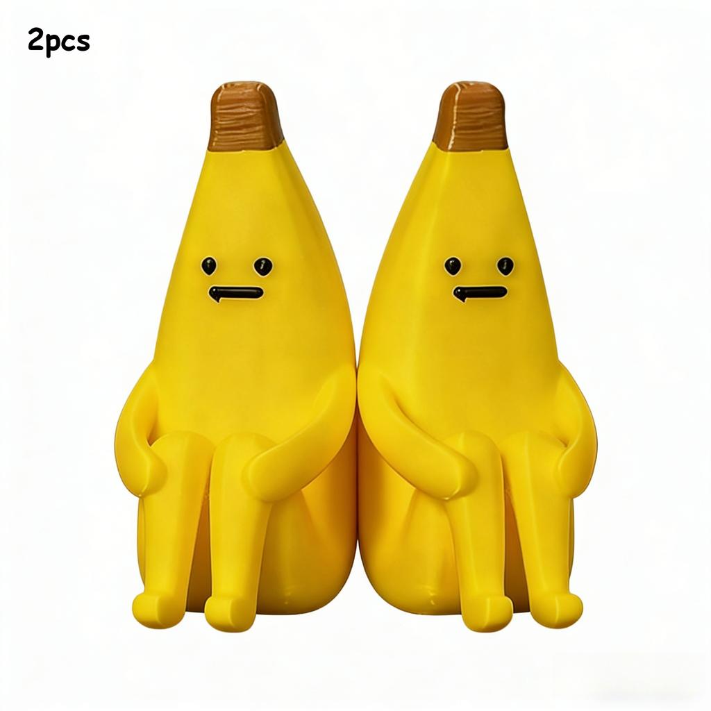 3pcs/2pcs/1pc Anxious Banana 3D Printed Figurines | Durable PLA Material, Creative Decor for Home, Office, and Car