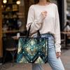 Elegant Geometric Print Tote Bag Stylish Durable Large Capacity Casual Commuter Handbag for Daily Use