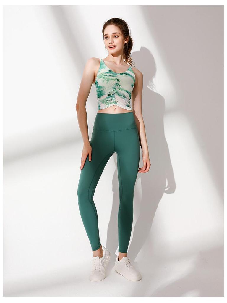 Damen Sommer Stoßdämpfend Outdoor Sport Yoga Print Ärmellose Fitness Weste