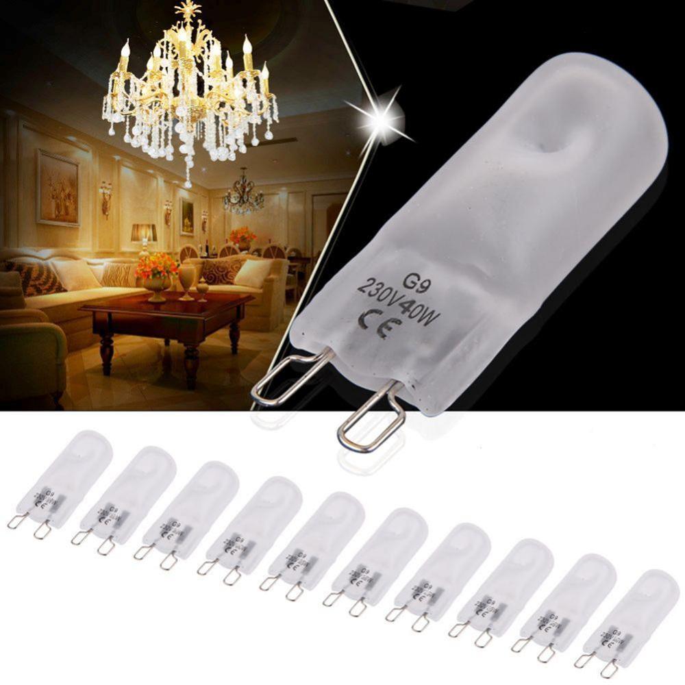 10 Pieces Warm White Matte G9 2800K-3000K Halogen Lamp Hours Life About 50.000 40w