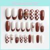 Cute Bear Design Nail Stickers Cartoon Jelly Style Long Style 24 Pcs X60