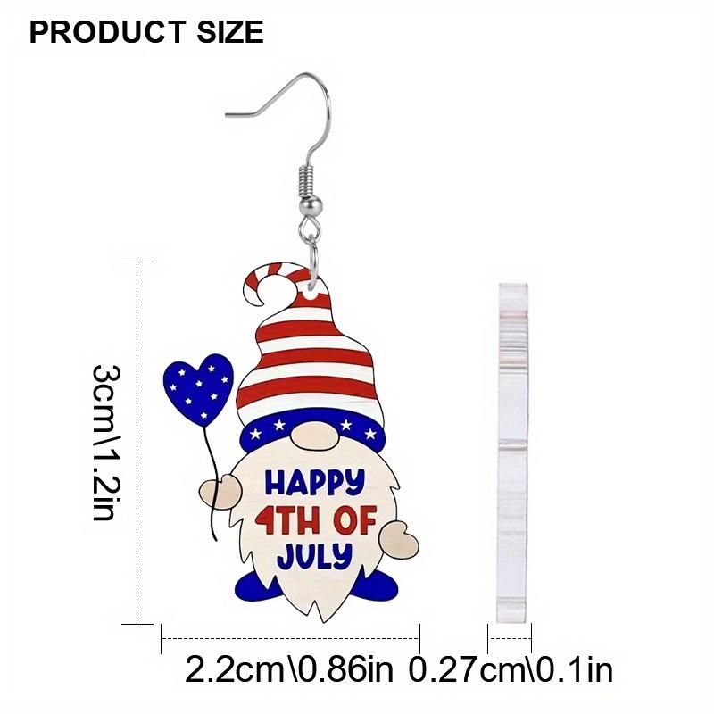 Independence Day Earring HAPPY 4TH OF JULY Love Balloon Dwarf Acrylic Earrings Drop Festival Celebration Earrings Patriot Earrings Women Fashion Gift