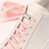 No-Tie Black and White Elastic Shoelaces with Metal Buckle for Adults and Kids