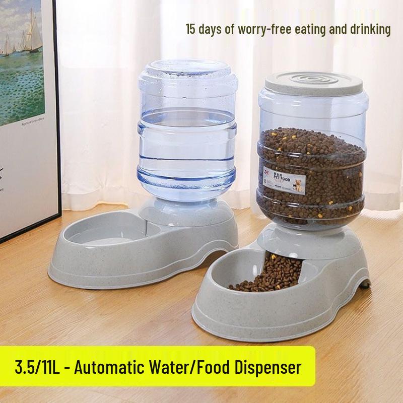 Large Capacity Automatic Pet Feeder and Water Dispenser for Dogs and Cats
