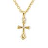 Aloha Lokahi Hawaiian Jewelry Necklace Pendant Accessory Surgical Stainless Steel Zirconia Cross Scroll Yellow Gold Cable Chain