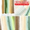 Flat Printing Green Abstract Stripes Creative Popular Curtains Semi Holiday Suitable Bedroom Living Light Filtering Set Of 2 Made Polyester Decor