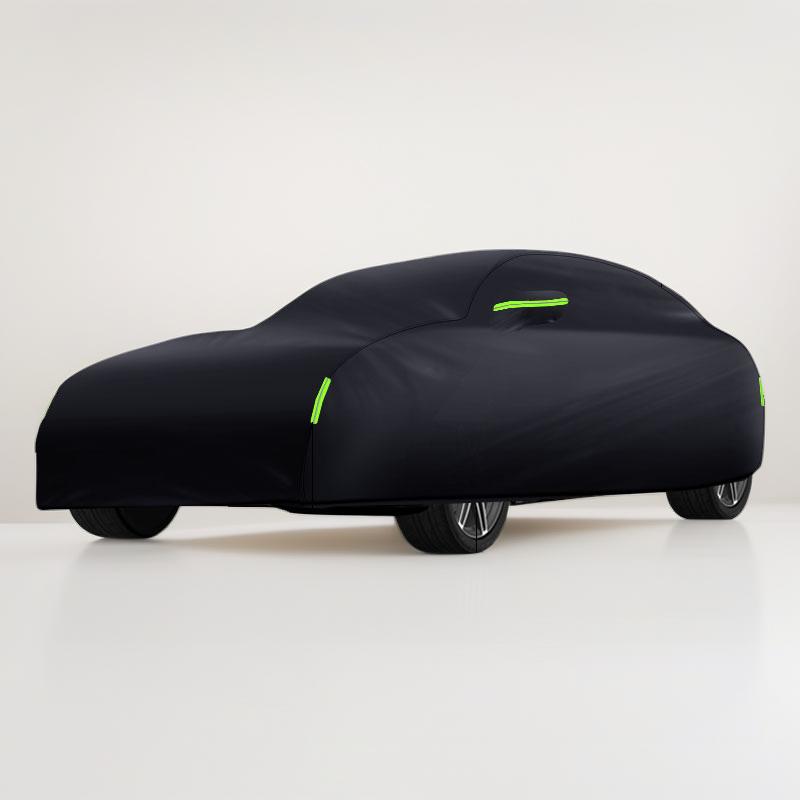 

Waterproof Car Cover Fit for 2006-2026 Dodge Challenger Dustproof Waterproof and Hailproof with Windproof Strap (Black Silver) серый