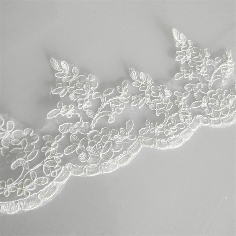 Polyester Car Bone Lace, Wedding Veil, Dress Accessories, White Car Stock Lace