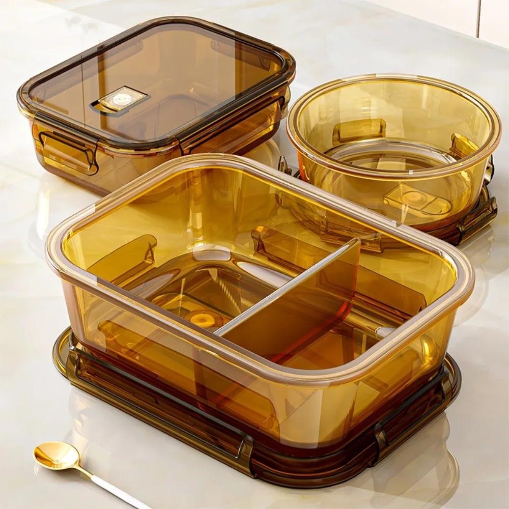 Nouvelle Boîte à Lunch en Verre Scellée Résistante à la Chaleur Boîte Bento Micro-ondes avec Couvercle Boîte Croquante Salade de Fruits Emballage Déjeuner