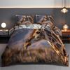 Giraffe Cartoon Style Print Bedding Set Double, Microfiber Quilt Cover with Zipper and Pillowcases, Kids Boys Teens Room Decor