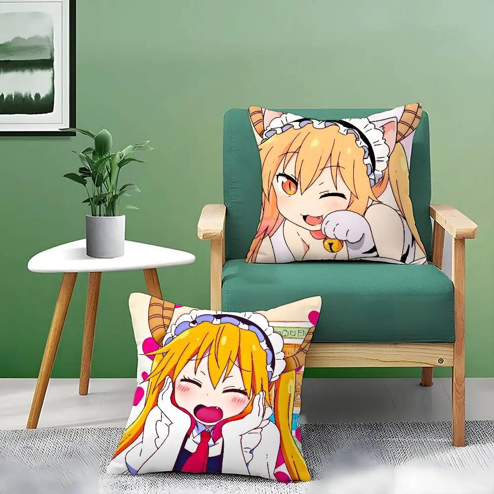 Miss Kobayashi’s Dragon Maid-B Anime Pillow Case Comfort Sofa Bed Silky Elegant Invisible Zipper Decorative Cushion Cover