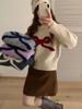 Winter Women's High-End Bow Knot Sweater - Loose Fit Round Neck Long Sleeve Knitwear