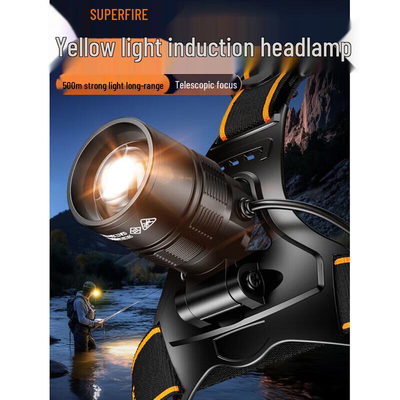 SupFire HL77-S Yellow Light Fishing Headlamp