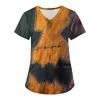Women's Printing Uniform Work Uniform V-neck Pockets Basic Short Sleeve Pullover Top