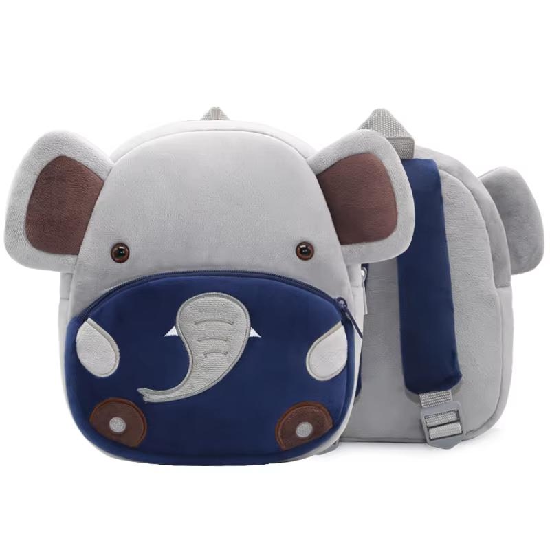 Cute 3D Cartoon Animal Plush Toddler Backpack, Soft Kids Kindergarten Schoolbag Travel Gift Bag for Boys & Girls