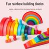 Children's Wooden 4-in-1 Rainbow Arch Bridge Stacking Blocks Early Education Toy
