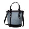 Popular contrasting color bucket bag women's new small bag fashionable portable shoulder bag textured messenger bag