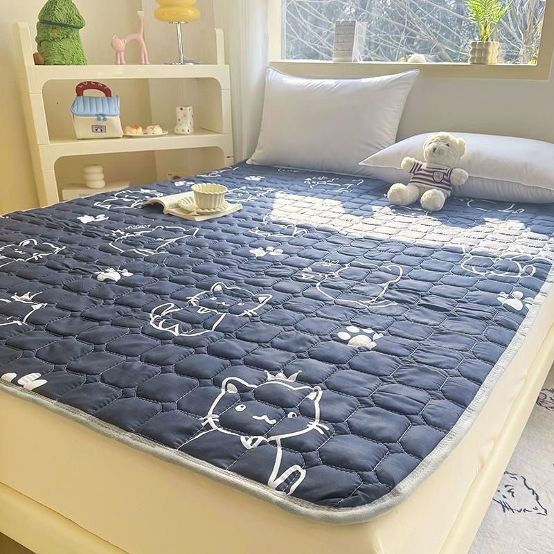 Breathable Mattress,Soft Cushion with Elastic Straps,Dormitory Tatami,Quilted Cotton Bed Sheet,Bedroom Mattress,Protective Pad,Anti Slip Bed Pad