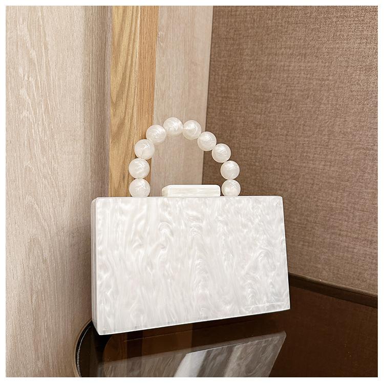Acrylic Bag Beads Portable Shoulder Messenger Chain Box Bag Dinner Bag Direct Sale