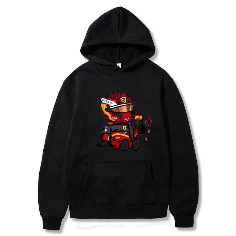 Hanorace Sainz Mini F1 pentru bărbați Jocuri cu desene animate Hanorace cu mânecă lungă Y2k Haine Bărbați Îmbrăcăminte Harajuku Streetwear Femei