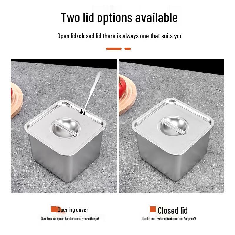 Stainless Steel Square Seasoning Box