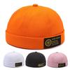 Solid Color Cotton Cap Round Top Hat Headwear Breathable Skullcap Unisex Gift