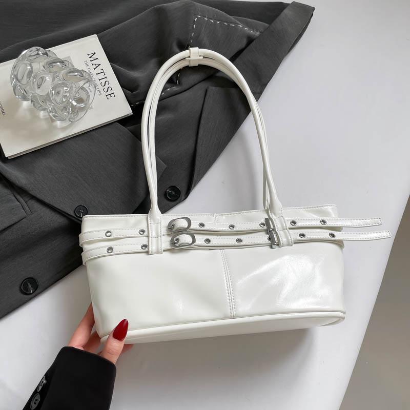 Belt Design Shoulder Bag Famous Brand Handbag Underarm Bag High Quality Pu Leather Lady Bag Big Storage Tote Red Wedding Bag