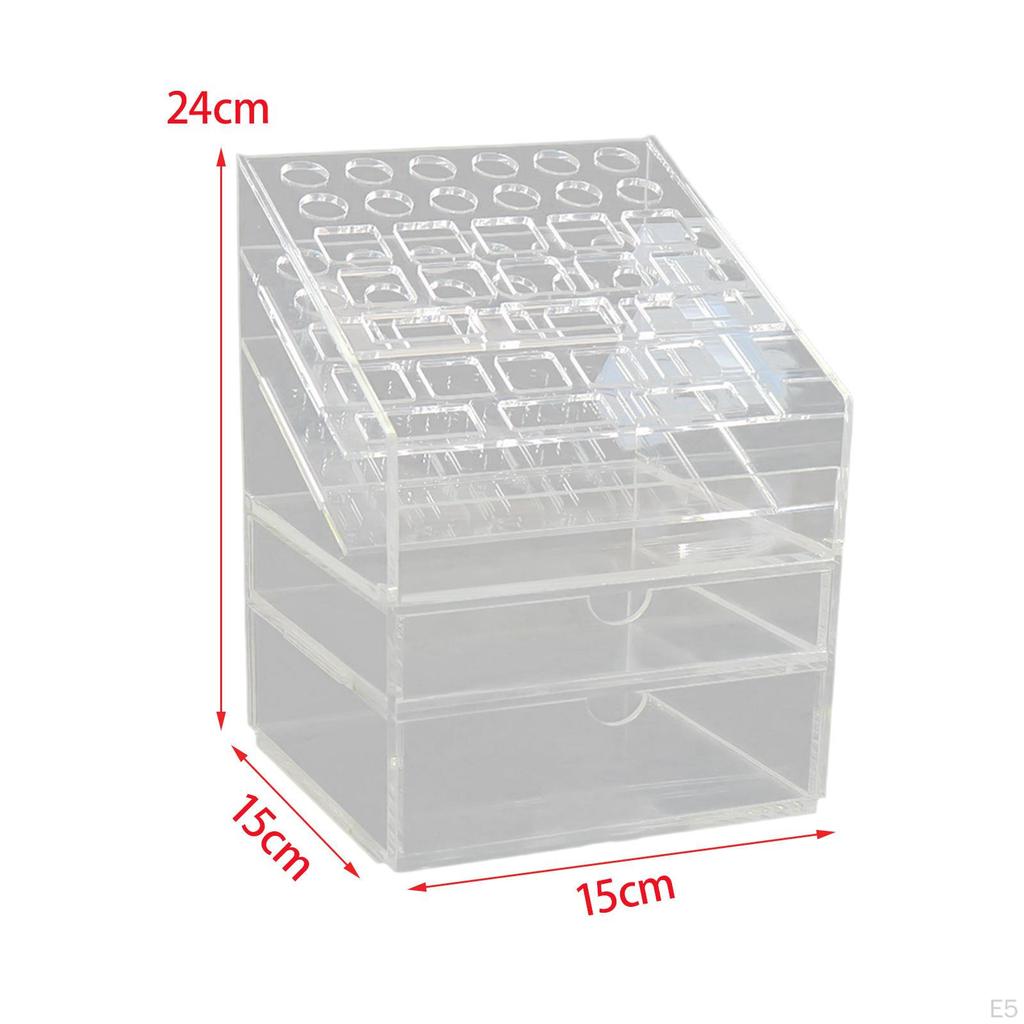 Acrylic Pen Holder Desk Organizer Multifunctional Stand Makeup Brush for Home
