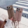 Crossbody Handgelenkband Handyhülle für iPhone 15 14 12 11 Pro Max 13 Mini Geldbörse mit Kartenhalter Ring Lederhülle