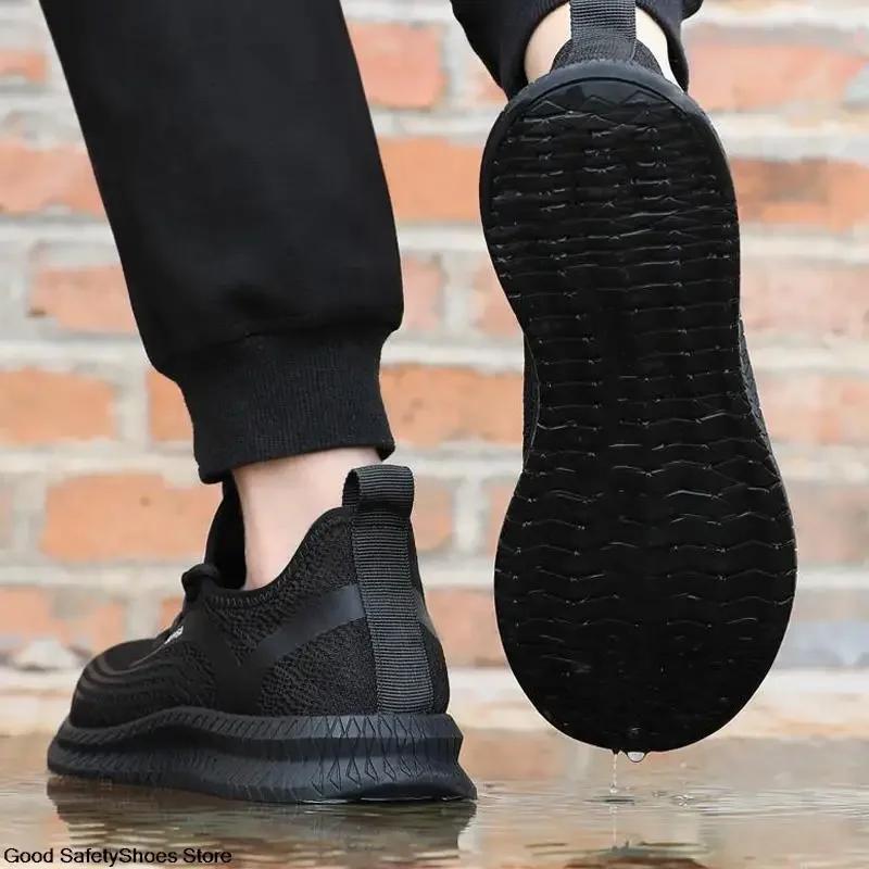 Steel Toe Safety Shoes Men Lightweight Breathable Mesh Work Sneakers Work Safety Boots Men Shoes Indestructible Work Boots