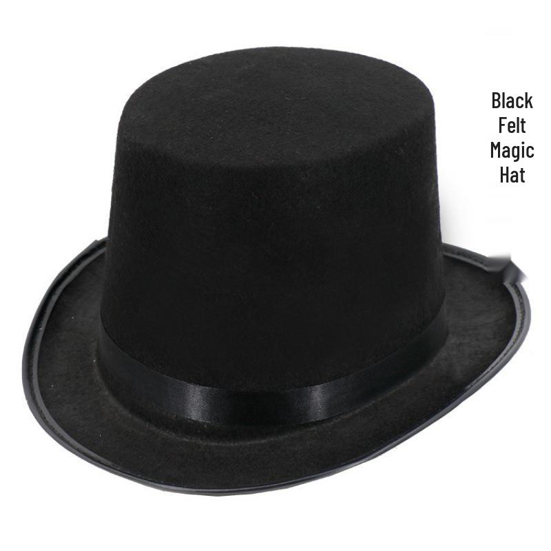 Elegant Green & Black Top Hat with Gold Powder for Adults & Kids, Unisex Magician & Jazz Style.