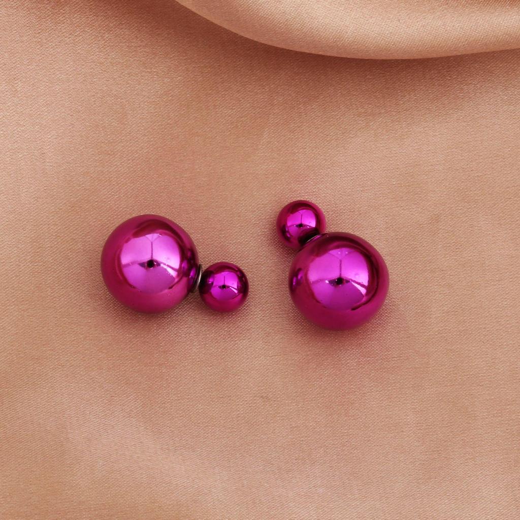 Classic Double-Sided Pearl Stud Earrings