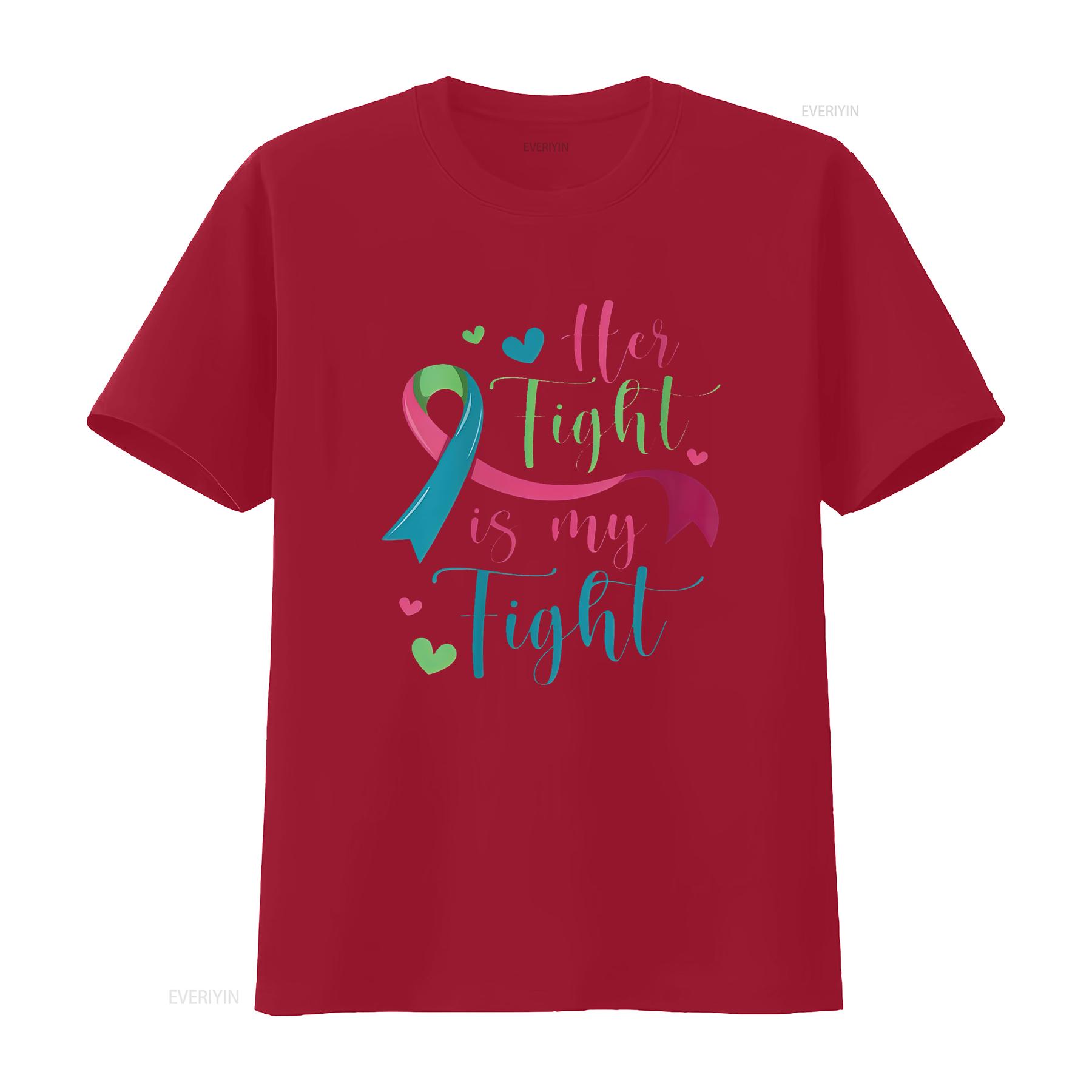 Womens Her Fight Is My Metastatic Breast Cancer Awareness Round Neck T Shirt Black 2X Large vintage Washed S