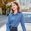 Betu Damen Stilvolles Jeanshemd mit Taschen